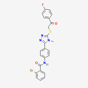 molecular formula C24H18BrFN4O2S B4685567 2-bromo-N-[4-(5-{[2-(4-fluorophenyl)-2-oxoethyl]thio}-4-methyl-4H-1,2,4-triazol-3-yl)phenyl]benzamide 