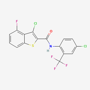 3-chloro-N-[4-chloro-2-(trifluoromethyl)phenyl]-4-fluoro-1-benzothiophene-2-carboxamide