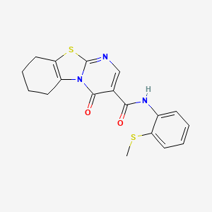 N-[2-(methylthio)phenyl]-4-oxo-6,7,8,9-tetrahydro-4H-pyrimido[2,1-b][1,3]benzothiazole-3-carboxamide