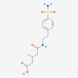 molecular formula C14H20N2O5S B4685592 5-({2-[4-(aminosulfonyl)phenyl]ethyl}amino)-3-methyl-5-oxopentanoic acid 