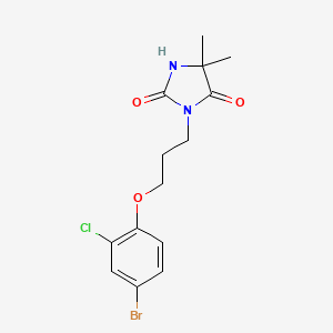 molecular formula C14H16BrClN2O3 B4685601 3-[3-(4-bromo-2-chlorophenoxy)propyl]-5,5-dimethyl-2,4-imidazolidinedione 