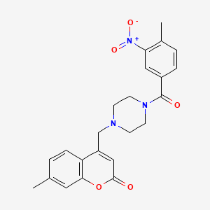 7-methyl-4-{[4-(4-methyl-3-nitrobenzoyl)piperazin-1-yl]methyl}-2H-chromen-2-one