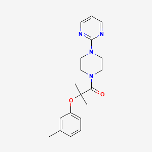 2-{4-[2-methyl-2-(3-methylphenoxy)propanoyl]-1-piperazinyl}pyrimidine