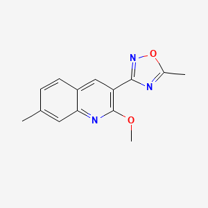 2-methoxy-7-methyl-3-(5-methyl-1,2,4-oxadiazol-3-yl)quinoline