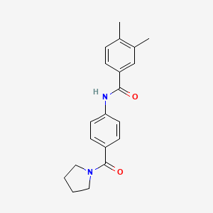 molecular formula C20H22N2O2 B4685645 3,4-DIMETHYL-N~1~-[4-(1-PYRROLIDINYLCARBONYL)PHENYL]BENZAMIDE 