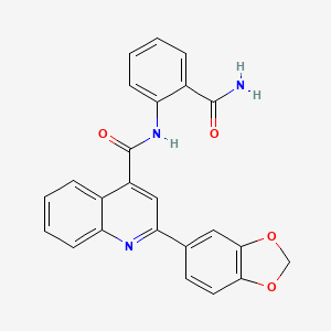 molecular formula C24H17N3O4 B4685663 N-[2-(aminocarbonyl)phenyl]-2-(1,3-benzodioxol-5-yl)-4-quinolinecarboxamide 