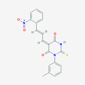 molecular formula C20H15N3O4S B4685674 (5E)-1-(3-methylphenyl)-5-[(E)-3-(2-nitrophenyl)prop-2-enylidene]-2-sulfanylidene-1,3-diazinane-4,6-dione 