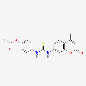 molecular formula C18H14F2N2O3S B4685711 N-[4-(difluoromethoxy)phenyl]-N'-(4-methyl-2-oxo-2H-chromen-7-yl)thiourea 