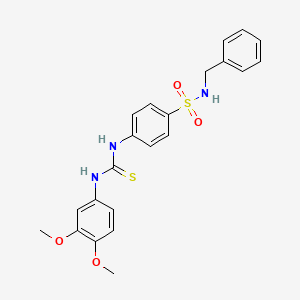 molecular formula C22H23N3O4S2 B4685720 N-benzyl-4-({[(3,4-dimethoxyphenyl)amino]carbonothioyl}amino)benzenesulfonamide 