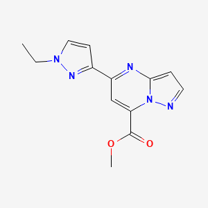 molecular formula C13H13N5O2 B4685739 methyl 5-(1-ethyl-1H-pyrazol-3-yl)pyrazolo[1,5-a]pyrimidine-7-carboxylate 