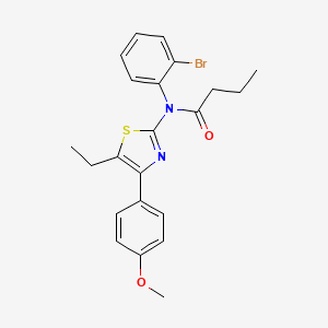 molecular formula C22H23BrN2O2S B4685746 N-(2-bromophenyl)-N-[5-ethyl-4-(4-methoxyphenyl)-1,3-thiazol-2-yl]butanamide 