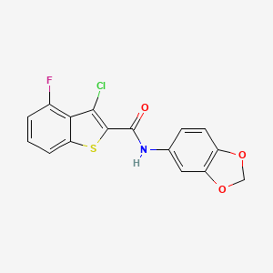 molecular formula C16H9ClFNO3S B4685764 N-1,3-benzodioxol-5-yl-3-chloro-4-fluoro-1-benzothiophene-2-carboxamide 