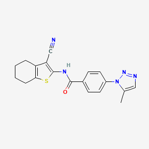 molecular formula C19H17N5OS B4685782 N-(3-cyano-4,5,6,7-tetrahydro-1-benzothien-2-yl)-4-(5-methyl-1H-1,2,3-triazol-1-yl)benzamide 