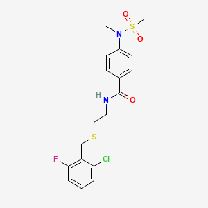 N-{2-[(2-chloro-6-fluorobenzyl)sulfanyl]ethyl}-4-[methyl(methylsulfonyl)amino]benzamide