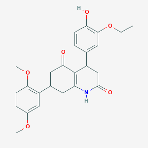 7-(2,5-dimethoxyphenyl)-4-(3-ethoxy-4-hydroxyphenyl)-4,6,7,8-tetrahydro-2,5(1H,3H)-quinolinedione