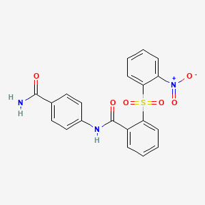 molecular formula C20H15N3O6S B4685824 N-[4-(aminocarbonyl)phenyl]-2-[(2-nitrophenyl)sulfonyl]benzamide 