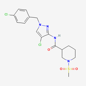 N~3~-[4-CHLORO-1-(4-CHLOROBENZYL)-1H-PYRAZOL-3-YL]-1-(METHYLSULFONYL)-3-PIPERIDINECARBOXAMIDE