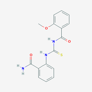 molecular formula C16H15N3O3S B4685838 N-[(2-carbamoylphenyl)carbamothioyl]-2-methoxybenzamide 