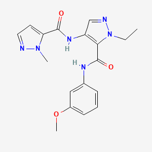 1-ethyl-N-(3-methoxyphenyl)-4-{[(1-methyl-1H-pyrazol-5-yl)carbonyl]amino}-1H-pyrazole-5-carboxamide