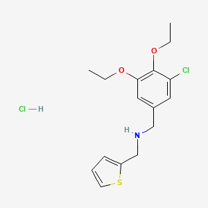 molecular formula C16H21Cl2NO2S B4685877 N-[(3-chloro-4,5-diethoxyphenyl)methyl]-1-thiophen-2-ylmethanamine;hydrochloride 