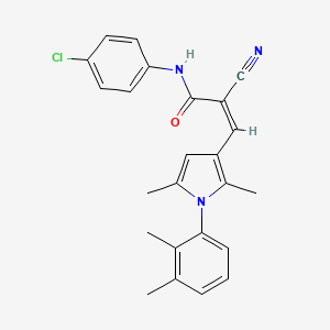 molecular formula C24H22ClN3O B4685929 (2Z)-N-(4-chlorophenyl)-2-cyano-3-[1-(2,3-dimethylphenyl)-2,5-dimethyl-1H-pyrrol-3-yl]prop-2-enamide 