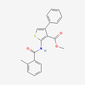 molecular formula C20H17NO3S B4685951 METHYL 2-(2-METHYLBENZAMIDO)-4-PHENYLTHIOPHENE-3-CARBOXYLATE 