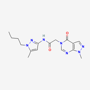 N-(1-butyl-5-methyl-1H-pyrazol-3-yl)-2-(1-methyl-4-oxo-1,4-dihydro-5H-pyrazolo[3,4-d]pyrimidin-5-yl)acetamide