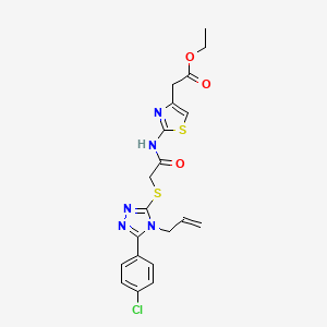 molecular formula C20H20ClN5O3S2 B4686023 ethyl {2-[({[4-allyl-5-(4-chlorophenyl)-4H-1,2,4-triazol-3-yl]thio}acetyl)amino]-1,3-thiazol-4-yl}acetate 