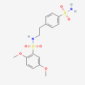 molecular formula C16H20N2O6S2 B4686058 2,5-dimethoxy-N-[2-(4-sulfamoylphenyl)ethyl]benzenesulfonamide 