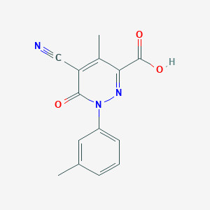 molecular formula C14H11N3O3 B4686061 5-cyano-4-methyl-1-(3-methylphenyl)-6-oxo-1,6-dihydro-3-pyridazinecarboxylic acid 