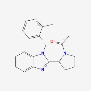 molecular formula C21H23N3O B4686073 2-(1-acetyl-2-pyrrolidinyl)-1-(2-methylbenzyl)-1H-benzimidazole 