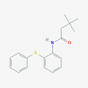 molecular formula C18H21NOS B4686105 3,3-dimethyl-N-[2-(phenylthio)phenyl]butanamide 