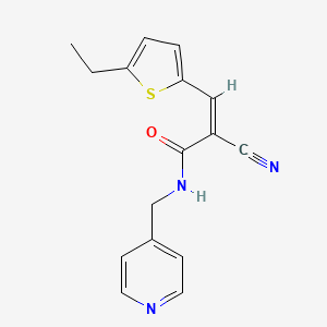 molecular formula C16H15N3OS B4686106 2-cyano-3-(5-ethyl-2-thienyl)-N-(4-pyridinylmethyl)acrylamide 