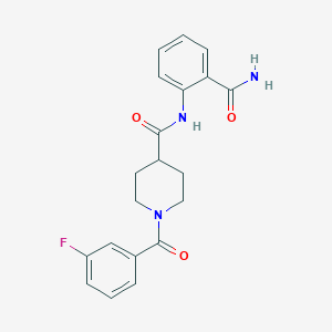 molecular formula C20H20FN3O3 B4686172 N-(2-carbamoylphenyl)-1-(3-fluorobenzoyl)piperidine-4-carboxamide 