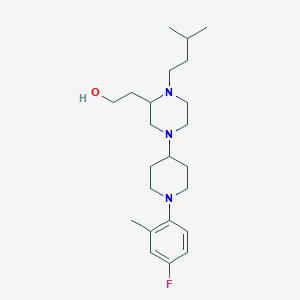 2-[4-[1-(4-fluoro-2-methylphenyl)-4-piperidinyl]-1-(3-methylbutyl)-2-piperazinyl]ethanol