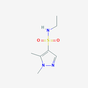 molecular formula C7H13N3O2S B4686208 N-ethyl-1,5-dimethyl-1H-pyrazole-4-sulfonamide 