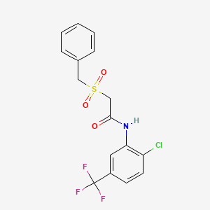 molecular formula C16H13ClF3NO3S B4686212 2-(benzylsulfonyl)-N-[2-chloro-5-(trifluoromethyl)phenyl]acetamide 