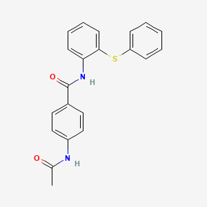 molecular formula C21H18N2O2S B4686259 4-(acetylamino)-N-[2-(phenylthio)phenyl]benzamide 