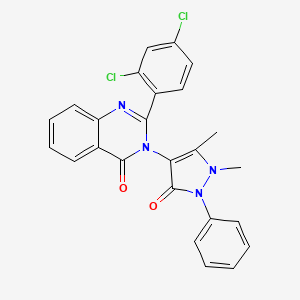 molecular formula C25H18Cl2N4O2 B4686285 2-(2,4-dichlorophenyl)-3-(1,5-dimethyl-3-oxo-2-phenyl-2,3-dihydro-1H-pyrazol-4-yl)-4(3H)-quinazolinone 