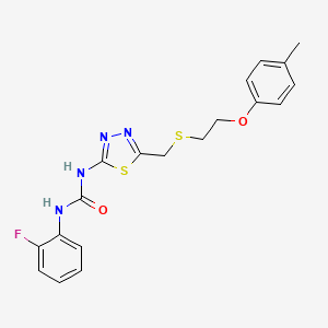 molecular formula C19H19FN4O2S2 B4686286 N-(2-fluorophenyl)-N'-[5-({[2-(4-methylphenoxy)ethyl]thio}methyl)-1,3,4-thiadiazol-2-yl]urea 