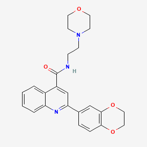 2-(2,3-dihydro-1,4-benzodioxin-6-yl)-N-[2-(4-morpholinyl)ethyl]-4-quinolinecarboxamide