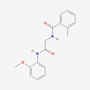 molecular formula C17H18N2O3 B4686317 N-{2-[(2-methoxyphenyl)amino]-2-oxoethyl}-2-methylbenzamide 