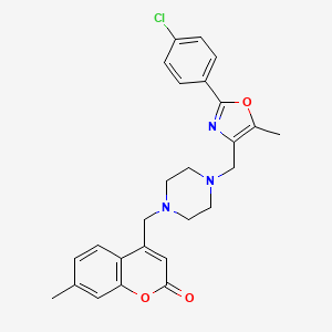 4-[(4-{[2-(4-chlorophenyl)-5-methyl-1,3-oxazol-4-yl]methyl}-1-piperazinyl)methyl]-7-methyl-2H-chromen-2-one