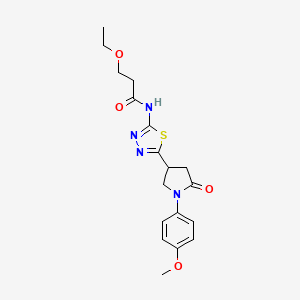 3-ethoxy-N-{5-[1-(4-methoxyphenyl)-5-oxopyrrolidin-3-yl]-1,3,4-thiadiazol-2-yl}propanamide