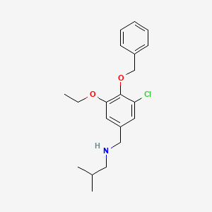 molecular formula C20H26ClNO2 B4686356 N-[4-(benzyloxy)-3-chloro-5-ethoxybenzyl]-2-methyl-1-propanamine 