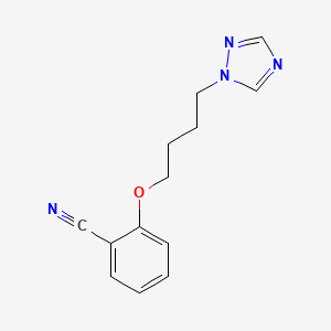 molecular formula C13H14N4O B4686363 2-[4-(1H-1,2,4-triazol-1-yl)butoxy]benzonitrile 