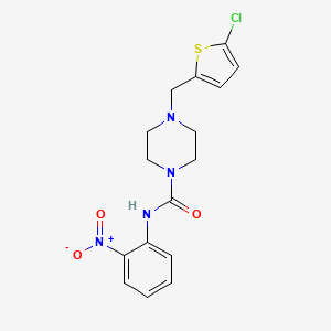 4-[(5-chlorothiophen-2-yl)methyl]-N-(2-nitrophenyl)piperazine-1-carboxamide