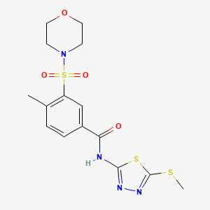 molecular formula C15H18N4O4S3 B4686402 4-METHYL-N-[5-(METHYLSULFANYL)-1,3,4-THIADIAZOL-2-YL]-3-(MORPHOLINE-4-SULFONYL)BENZAMIDE 