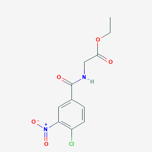 molecular formula C11H11ClN2O5 B4686415 Ethyl 2-[(4-chloro-3-nitrobenzoyl)amino]acetate 