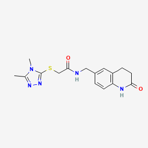 2-[(4,5-dimethyl-4H-1,2,4-triazol-3-yl)thio]-N-[(2-oxo-1,2,3,4-tetrahydro-6-quinolinyl)methyl]acetamide